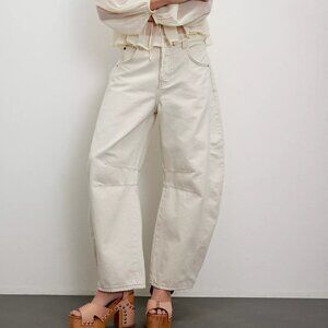 We The Free Good Luck Mid-Rise Barrel Jeans